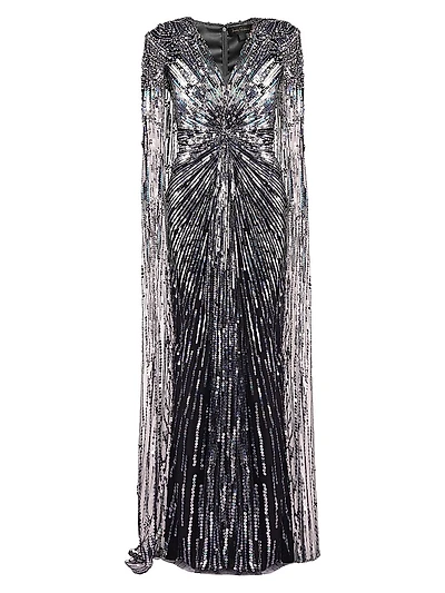 V-Neck Embellished Gown