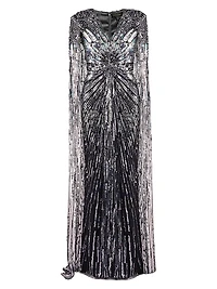 V-Neck Embellished Gown
