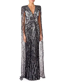 V-Neck Embellished Gown