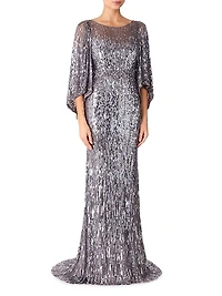 Ines Sequin-Embellished Gown