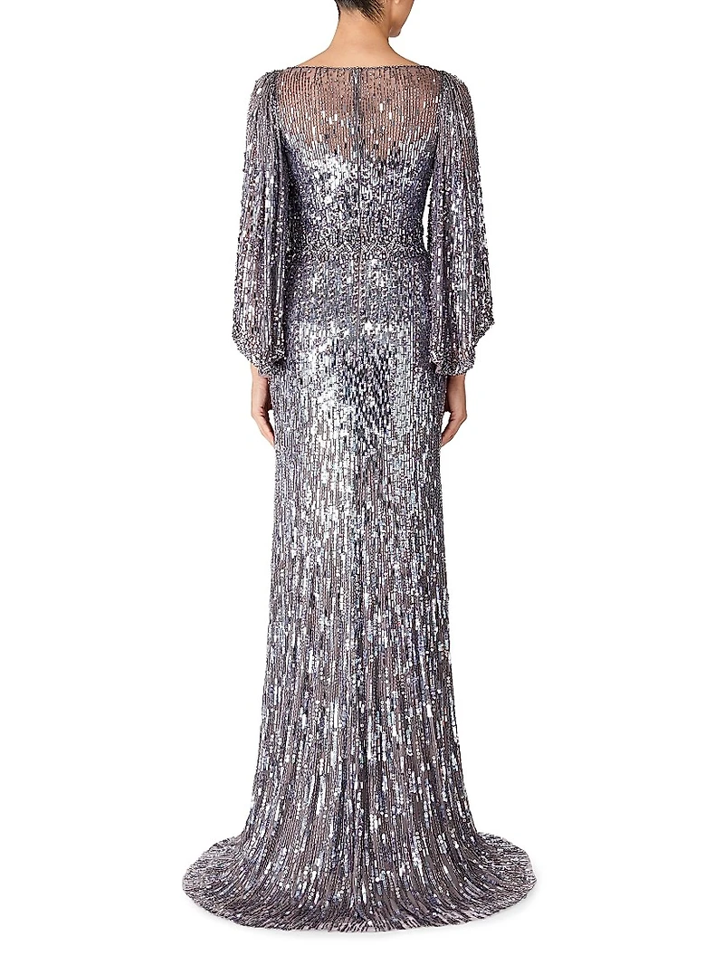 Ines Sequin-Embellished Gown