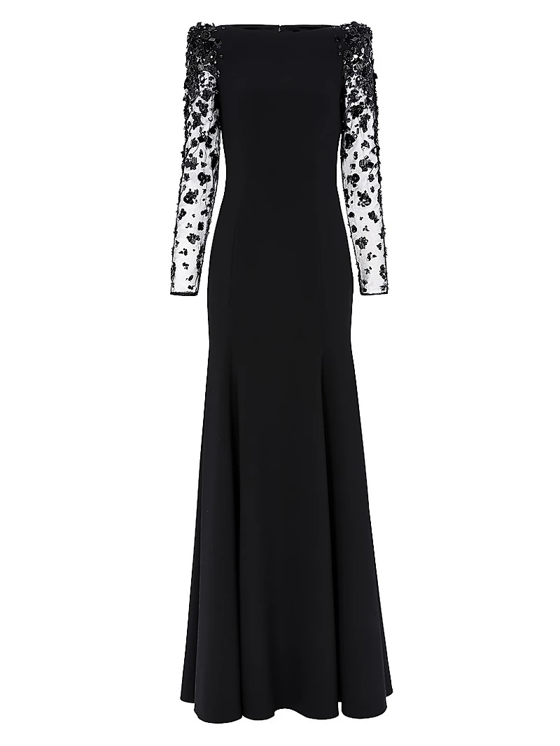 Sylvia Embellished Off-The-Shoulder Gown