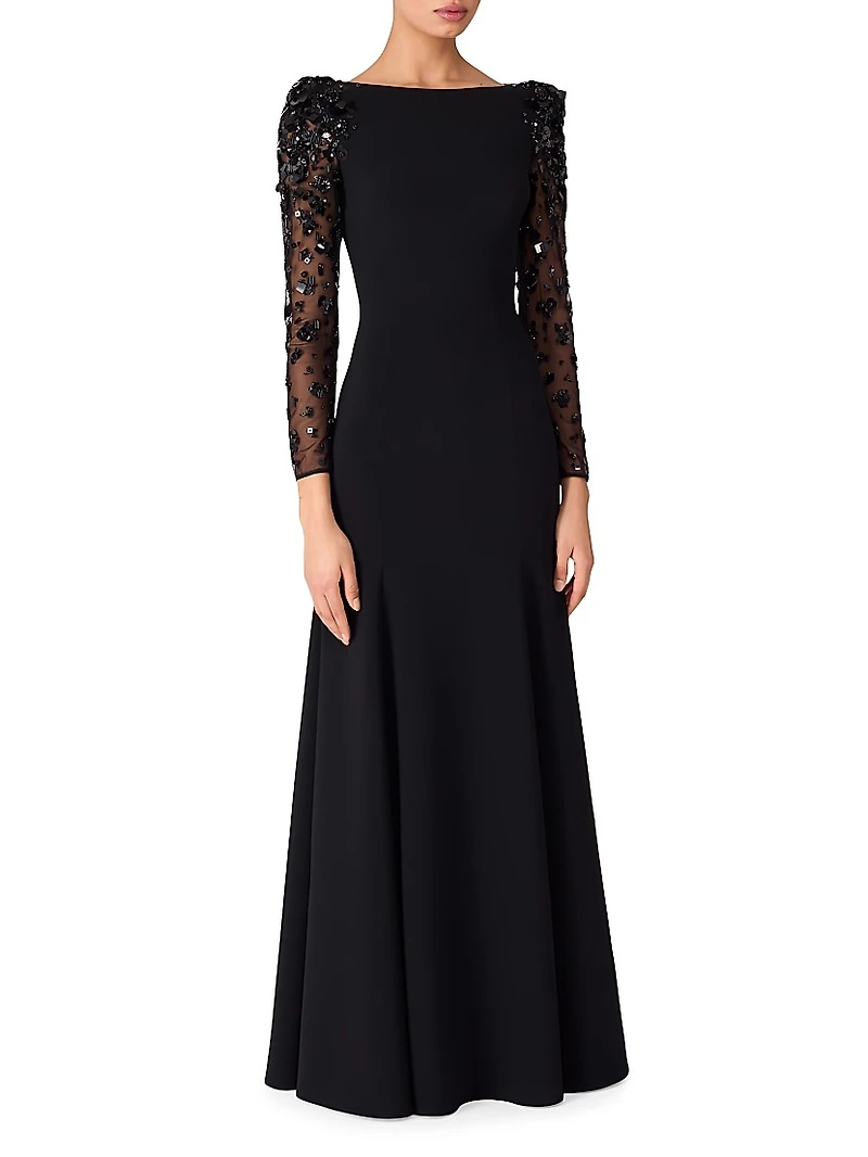 Sylvia Embellished Off-The-Shoulder Gown