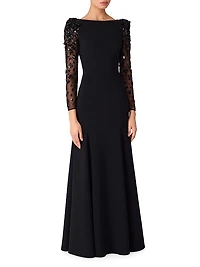 Sylvia Embellished Off-The-Shoulder Gown