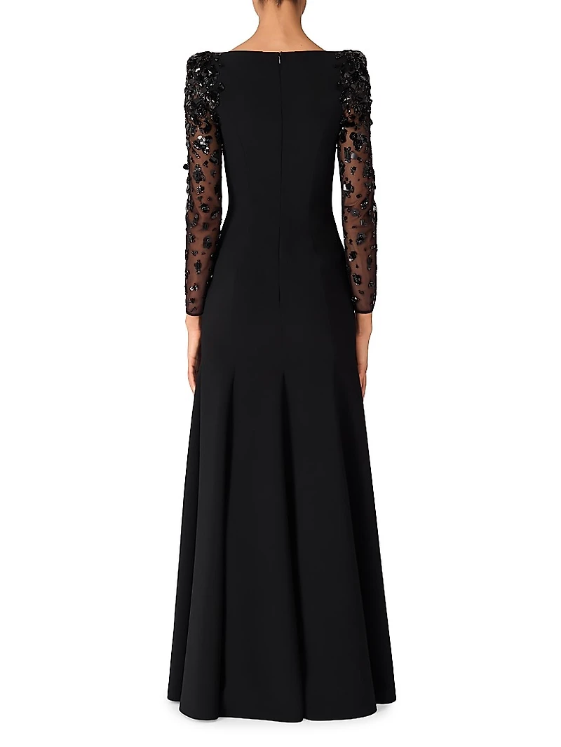 Sylvia Embellished Off-The-Shoulder Gown