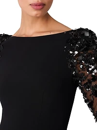 Sylvia Embellished Off-The-Shoulder Gown