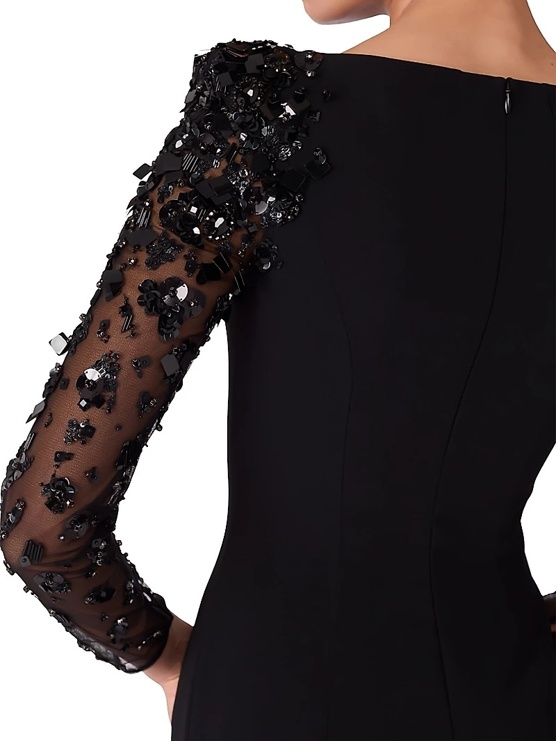 Sylvia Embellished Off-The-Shoulder Gown