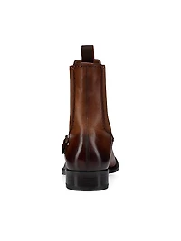 Sartosea Patinated Leather Chelsea Booties