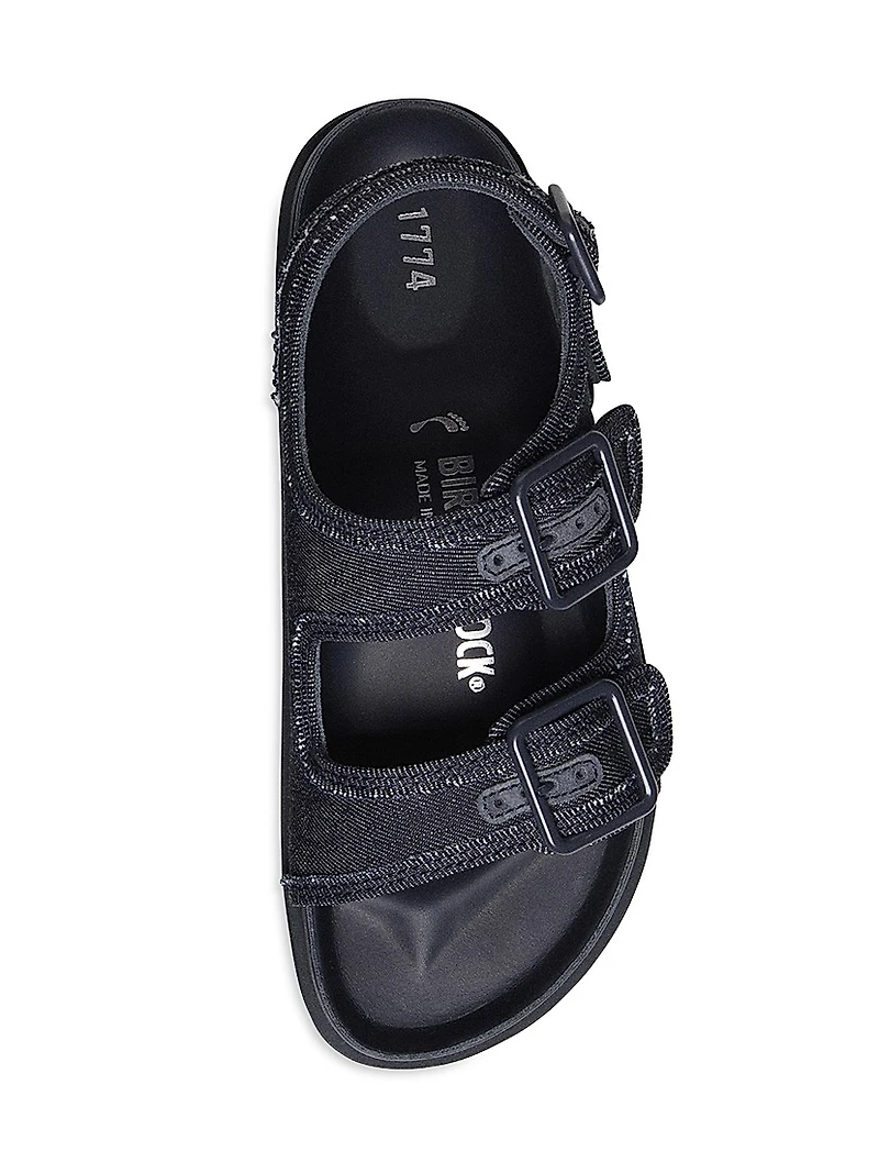 Milano Denim Dual-Buckle Slingback Sandals