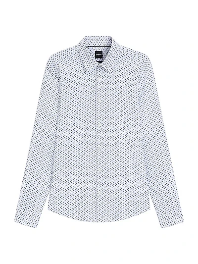 Printed Slim-Fit Shirt in Performance-Stretch Jersey