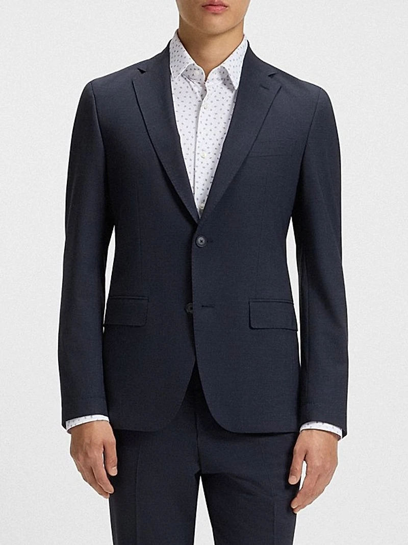 Slim-Fit Shirt in Printed Performance-Stretch Jersey