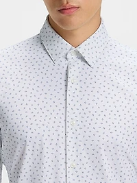 Slim-Fit Shirt in Printed Performance-Stretch Jersey