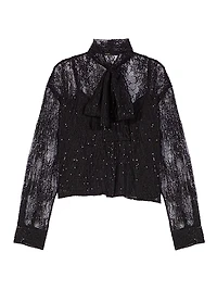 Lace Pussy Bow Shirt