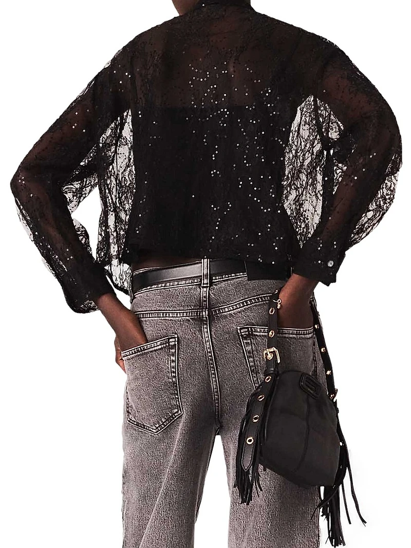 Lace Pussy Bow Shirt