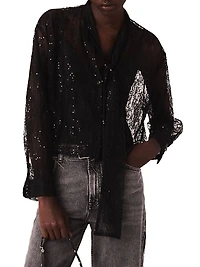 Lace Pussy Bow Shirt