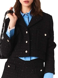 Short Rhinestone Tweed Jacket