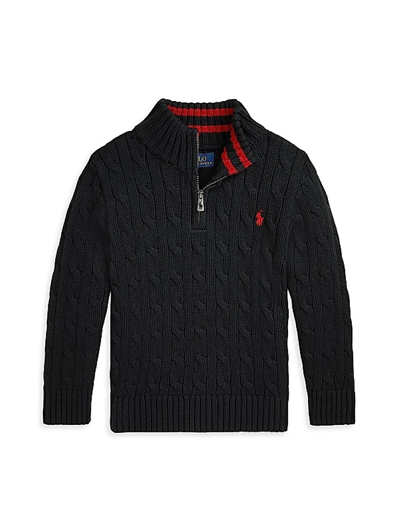 Little Boy's & Boy's Cotton Cable-Knit Pullover Sweater