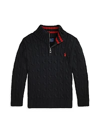 Little Boy's & Boy's Cotton Cable-Knit Pullover Sweater