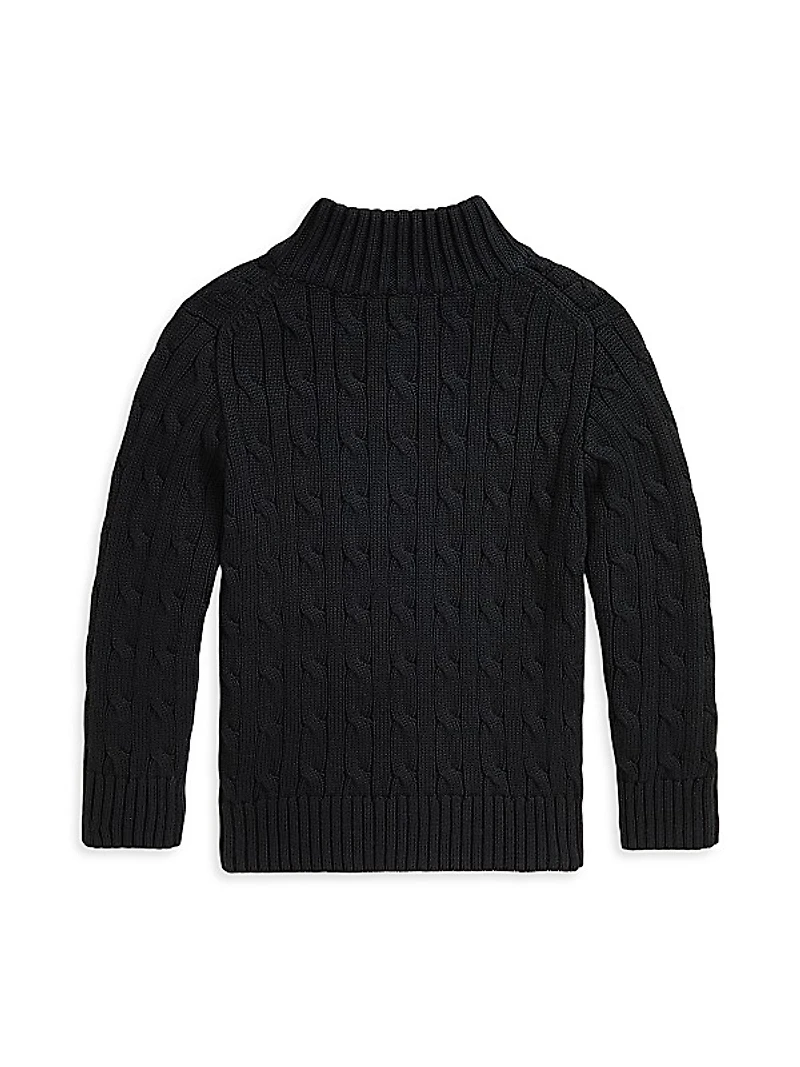 Little Boy's & Boy's Cotton Cable-Knit Pullover Sweater