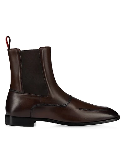 Serchelsea Patinated Calf Leather Chelsea Booties