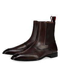 Serchelsea Patinated Calf Leather Chelsea Booties