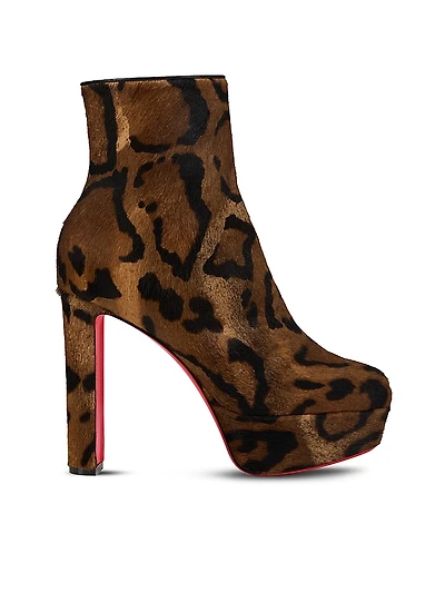 Loo Booty 130MM Printed Hairy Calf Leather Boots