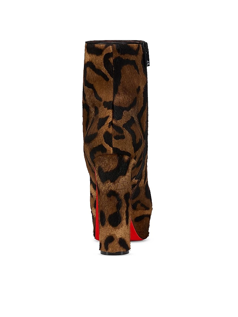 Loo Booty 130MM Printed Hairy Calf Leather Boots