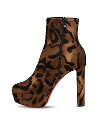 Loo Booty 130MM Printed Hairy Calf Leather Boots