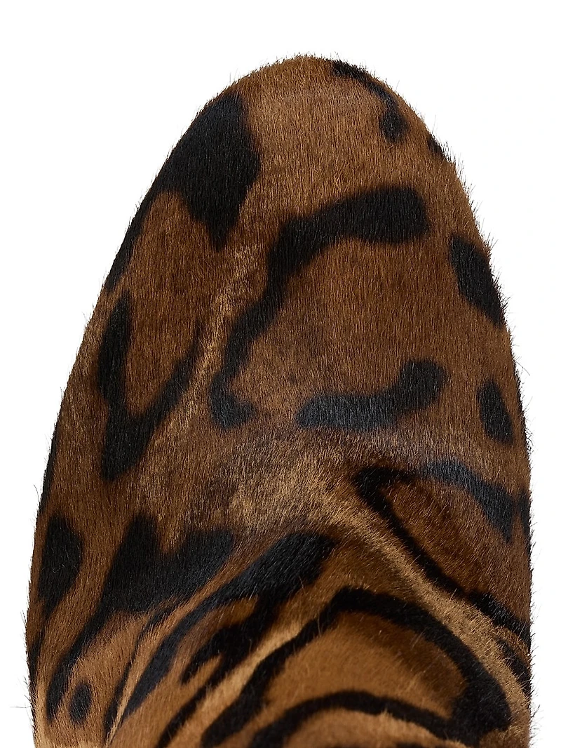 Loo Booty 130MM Printed Hairy Calf Leather Boots