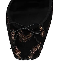 Cassia Lace Up 100MM Embroidered Velvet Pumps