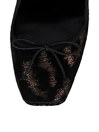 Cassia Nodo 160MM Alta Embroidered Velvet Pumps