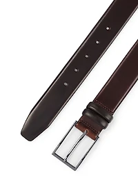 Vegetable-Tanned Leather Belt with Gunmetal Hardware