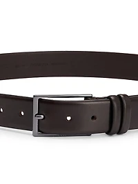 Vegetable-Tanned Leather Belt with Gunmetal Hardware