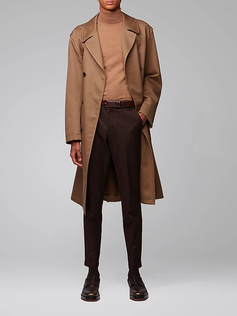 Vegetable-Tanned Leather Belt with Gunmetal Hardware