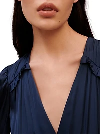 Mini Satin Dress With Ruffles