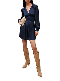 Mini Satin Dress With Ruffles