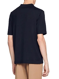 Knitted Polo Shirt with Zip Collar
