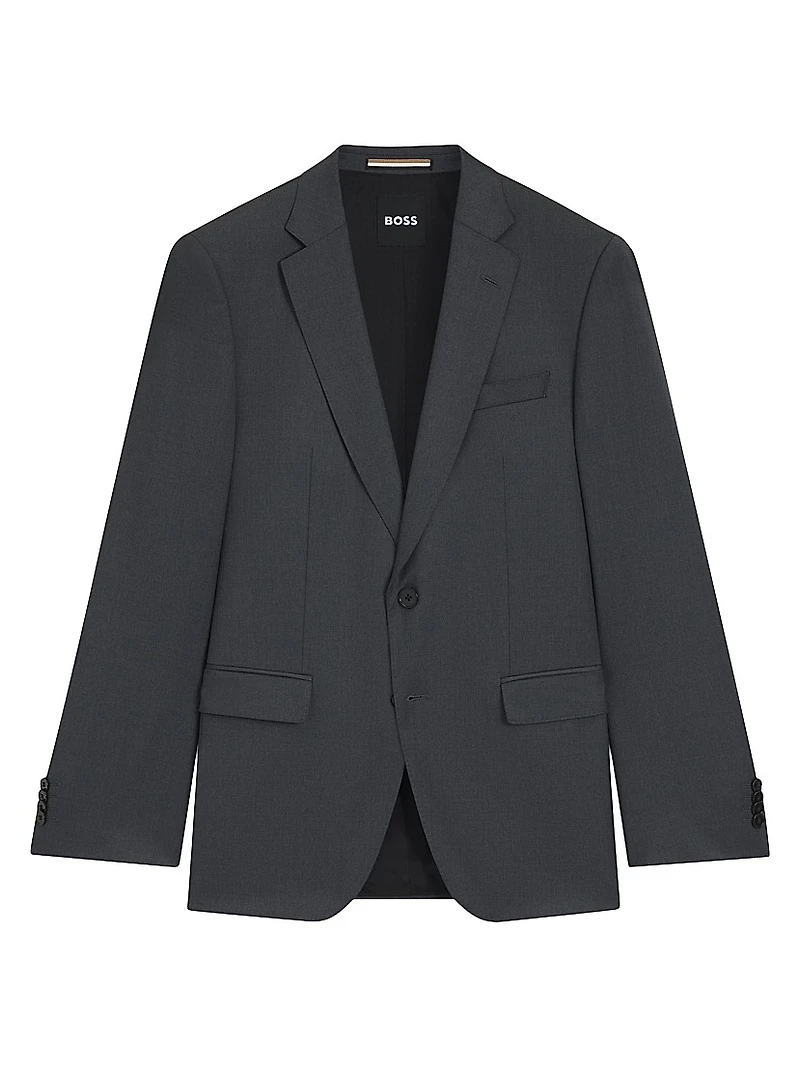 Single-Breasted Jacket Virgin-Wool Serge