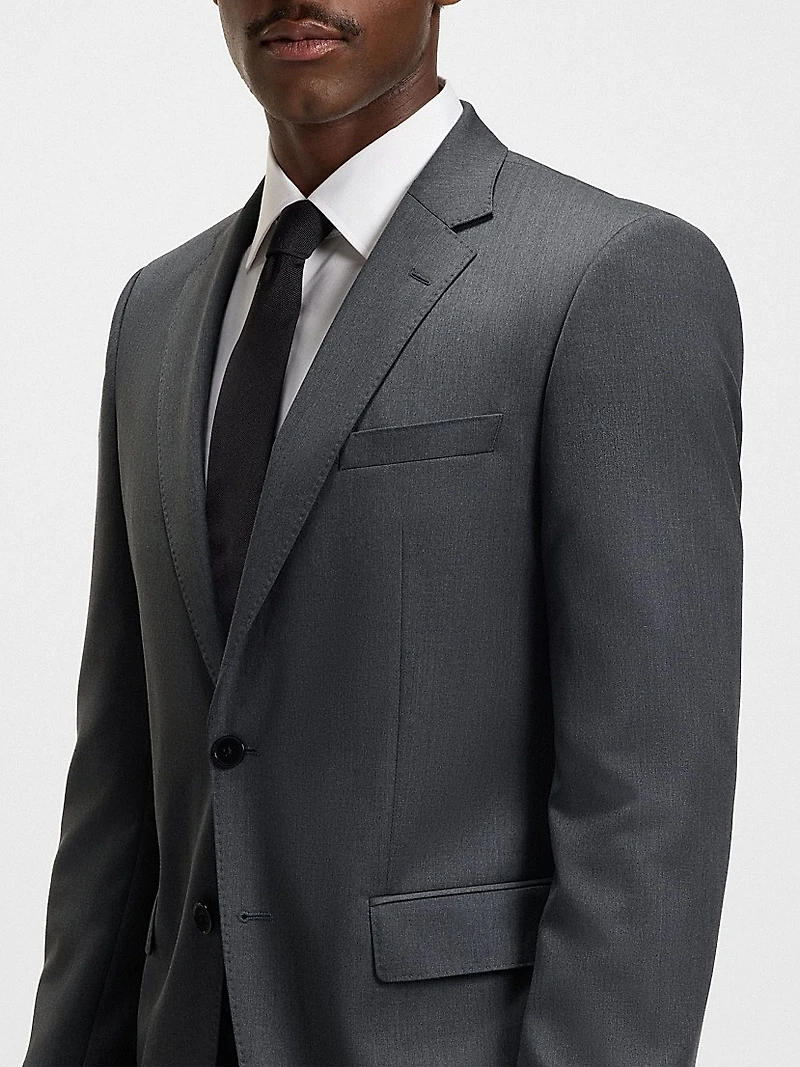 Single-Breasted Jacket Virgin-Wool Serge