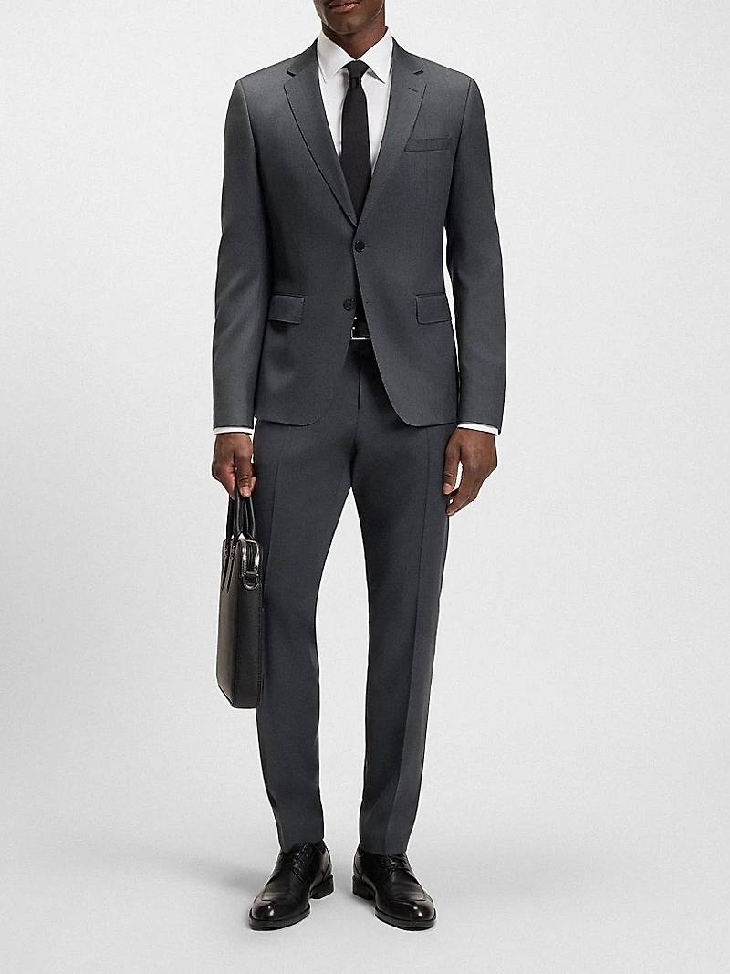 Single-Breasted Jacket Virgin-Wool Serge