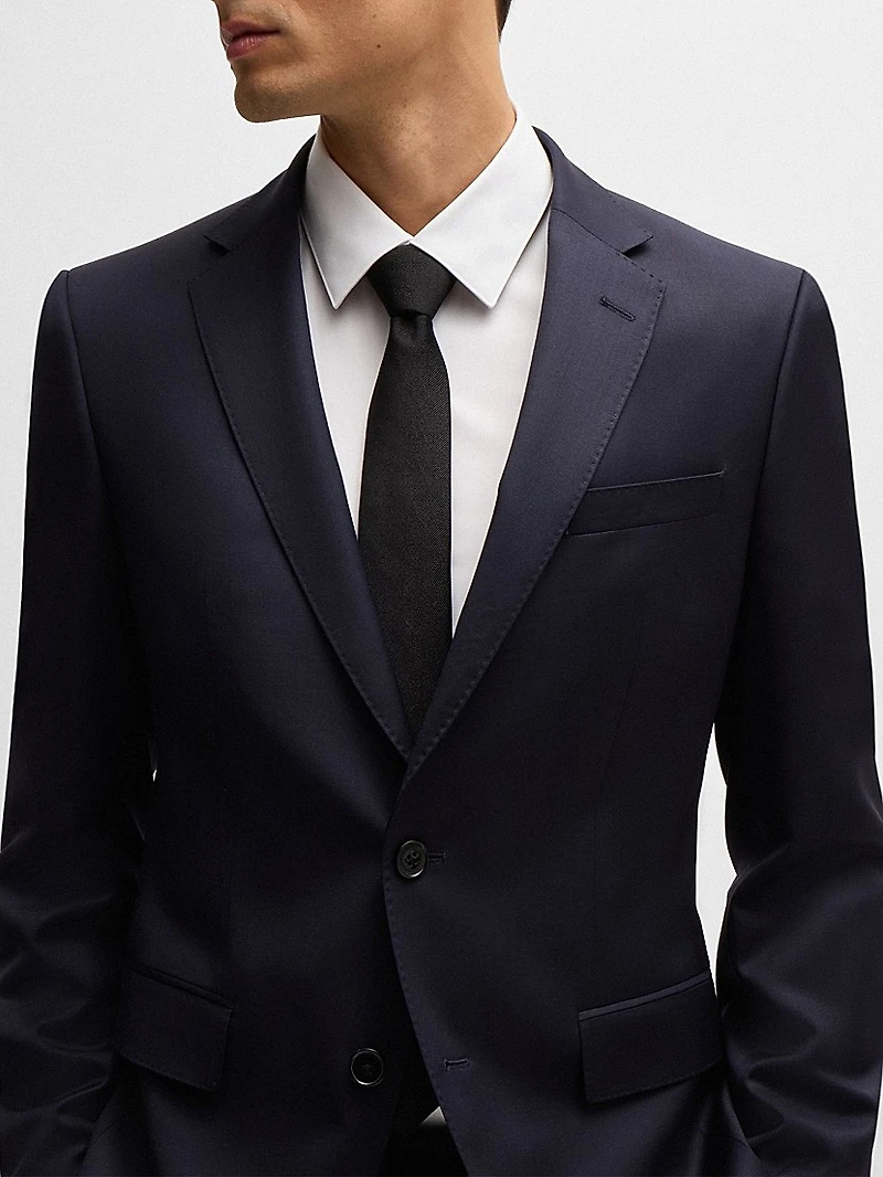 Single-Breasted Jacket Virgin-Wool Serge