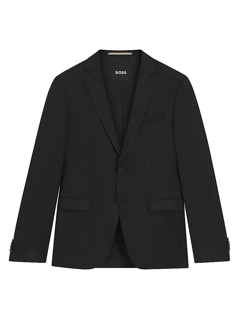 Single-Breasted Jacket Virgin-Wool Serge