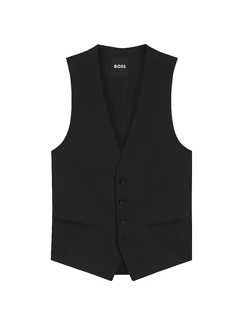 Single Breasted Waistcoat in Virgin-Wool Serge