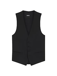 Single Breasted Waistcoat in Virgin-Wool Serge