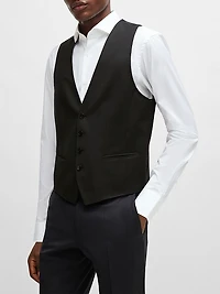 Single Breasted Waistcoat in Virgin-Wool Serge