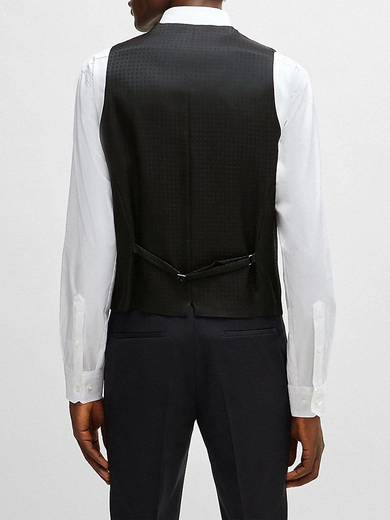 Single Breasted Waistcoat in Virgin-Wool Serge