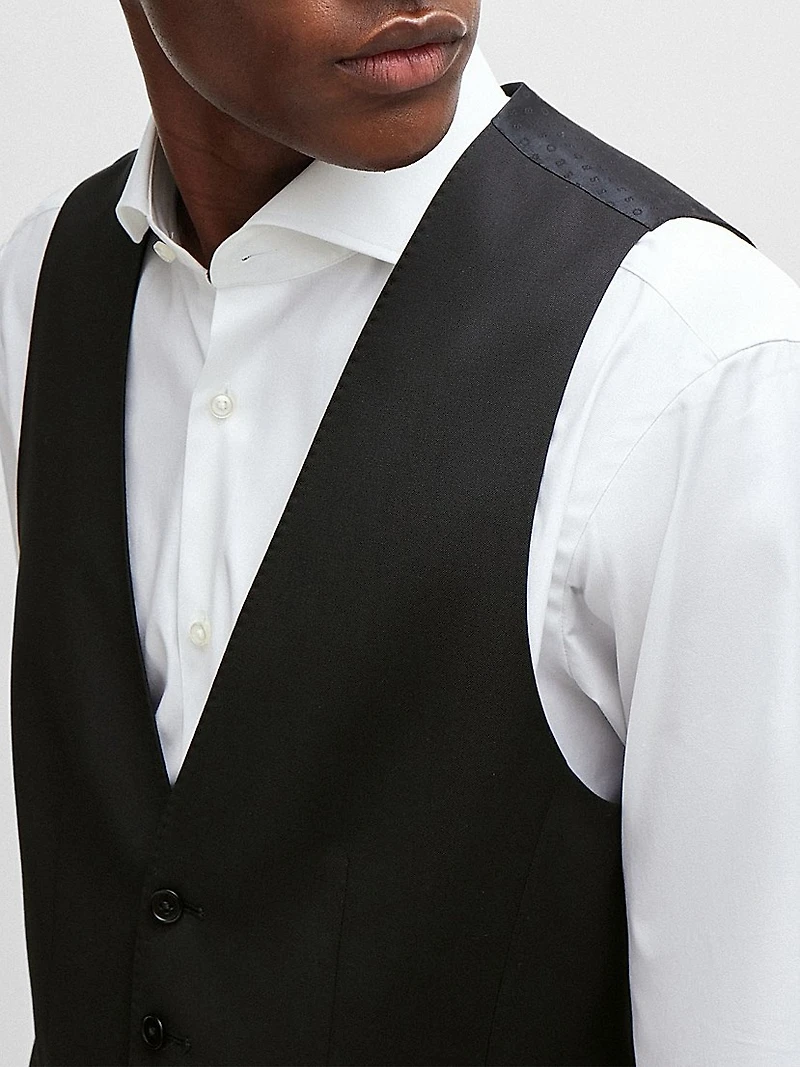 Single Breasted Waistcoat in Virgin-Wool Serge