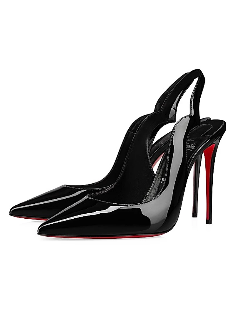 Hot Chick Patent Leather 100MM Slingback Pumps