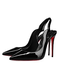 Hot Chick Patent Leather 100MM Slingback Pumps
