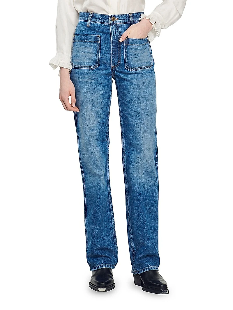 Straight Faded Jeans